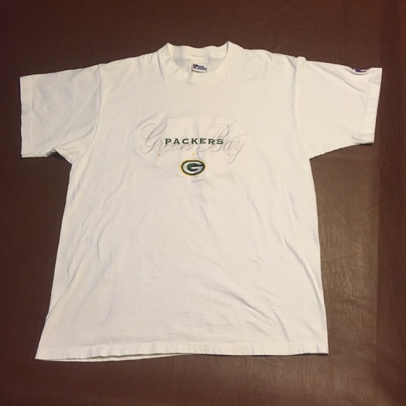 Vtg 90s Packers Spellout Graphic Tee L - Picture 2 of 7